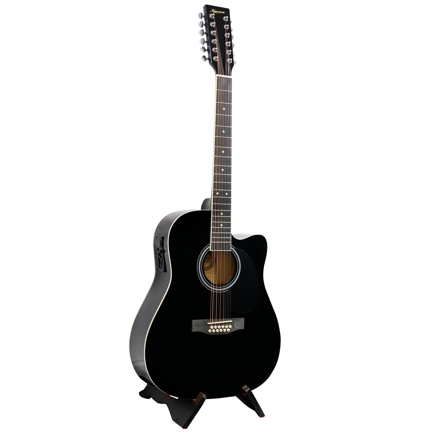 NNEDPE 12-String Acoustic Guitar with EQ - Black