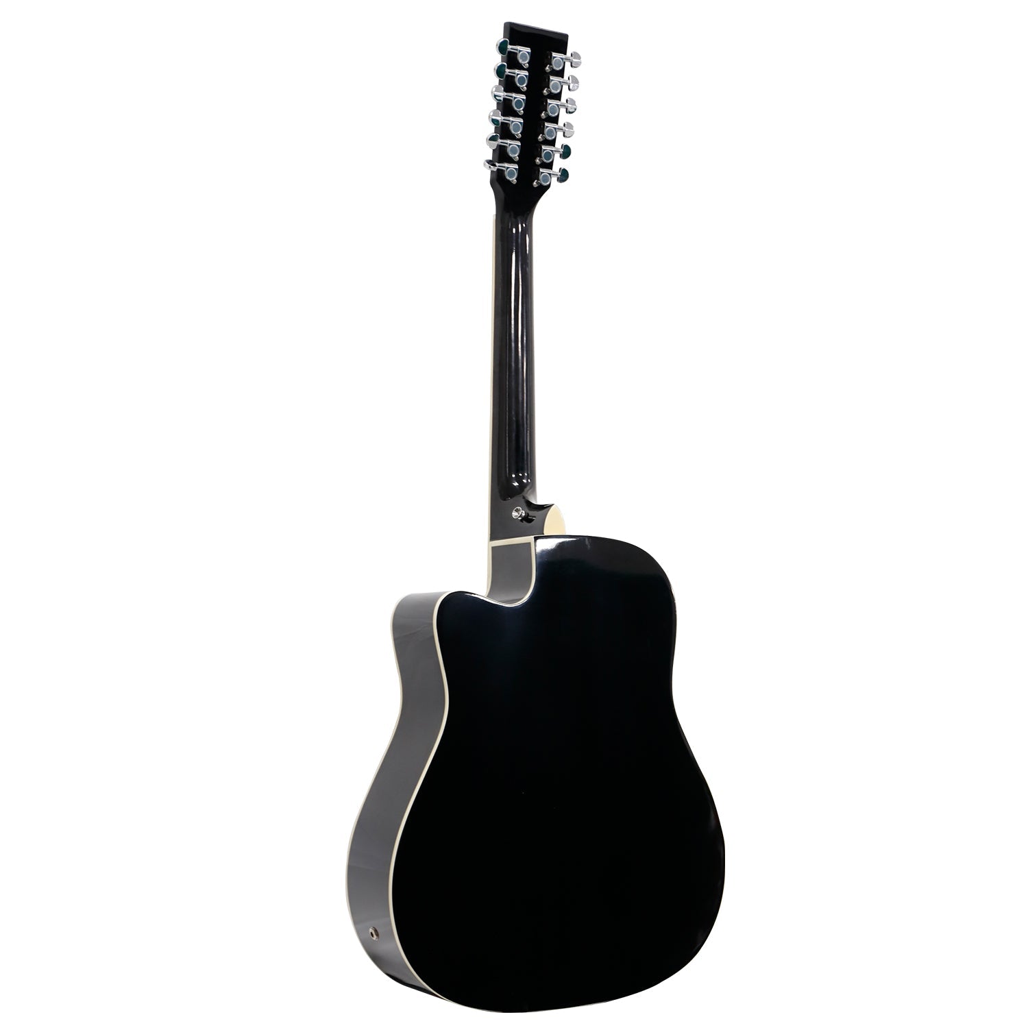 NNEDPE 12-String Acoustic Guitar with EQ - Black