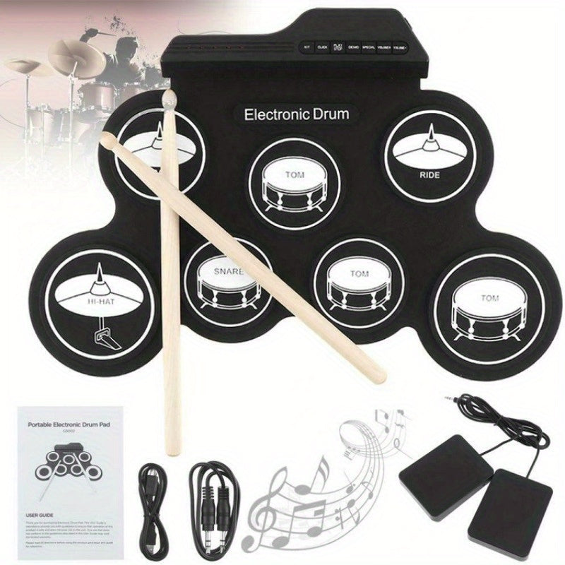NNETM Foldable USB Electronic Drum Set with Pads