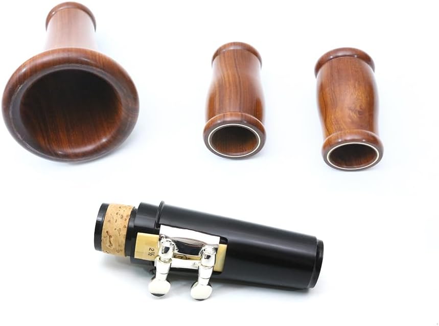 WUQIMUSC Clarinetto professionale corpo palissandro placcato argento chiave B-flat chiavi 17 Bb chiave due barili custodia rigida guanti bianchi
