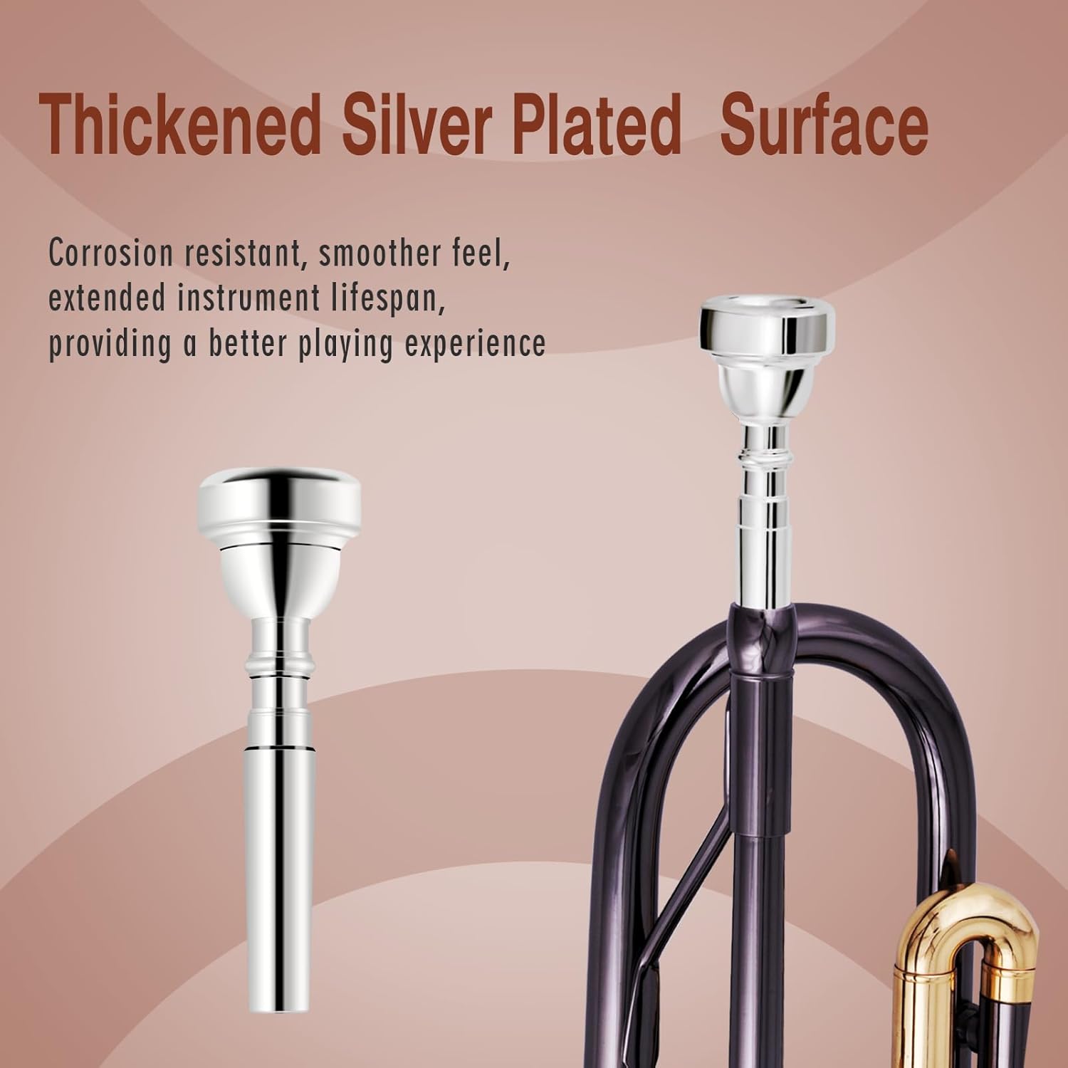 EastRock Bocchino per Tromba,7C Tromba Bocchino Placcato Argento Ricambio Bb Tromba Accessori per Strumenti Musicali Tromba Pratica Bocchino per principianti (7C, Silver)