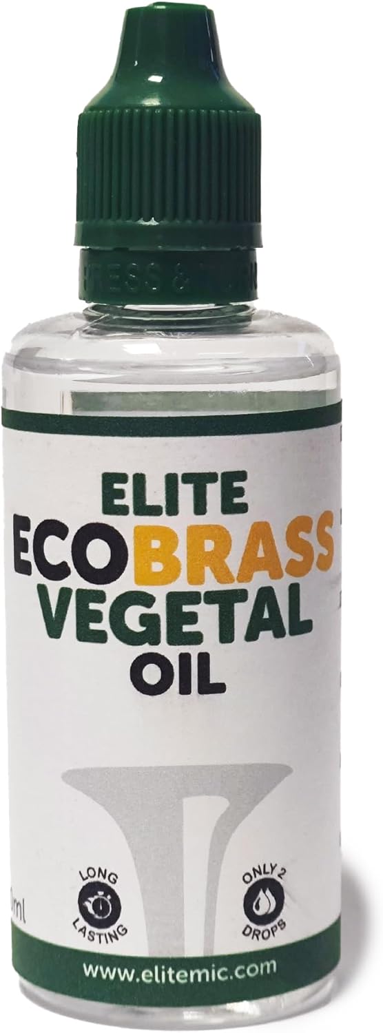 Elite ECOBrass Vegetal Oil 60ml Olio lubrificante per strumenti a vento di origine vegetale. Lubrificante per pistoni o rotori di tromba, trombone, fliscorno, tuba, bombardino, ecc.