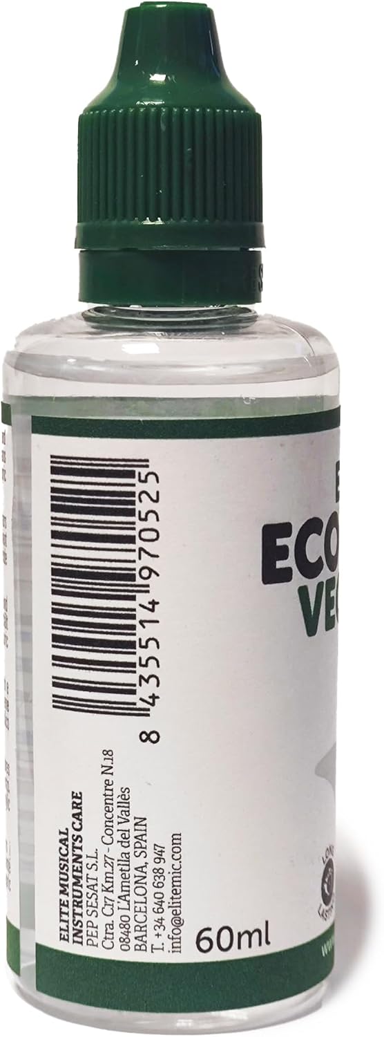 Elite ECOBrass Vegetal Oil 60ml Olio lubrificante per strumenti a vento di origine vegetale. Lubrificante per pistoni o rotori di tromba, trombone, fliscorno, tuba, bombardino, ecc.