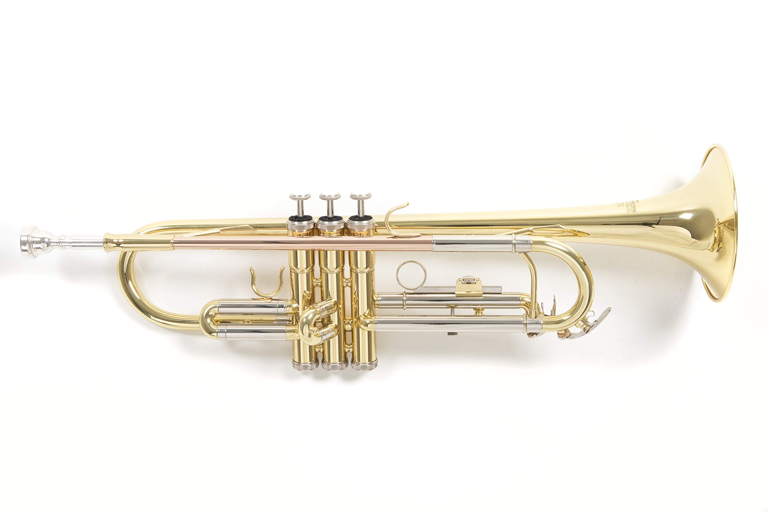 Roy Benson Bb-Trumpet TR-101 (progettato professionalmente con alesaggio ML, con leadpipe in ottone dorato, custodia rettangolare leggera inclusa, con set di zaini)