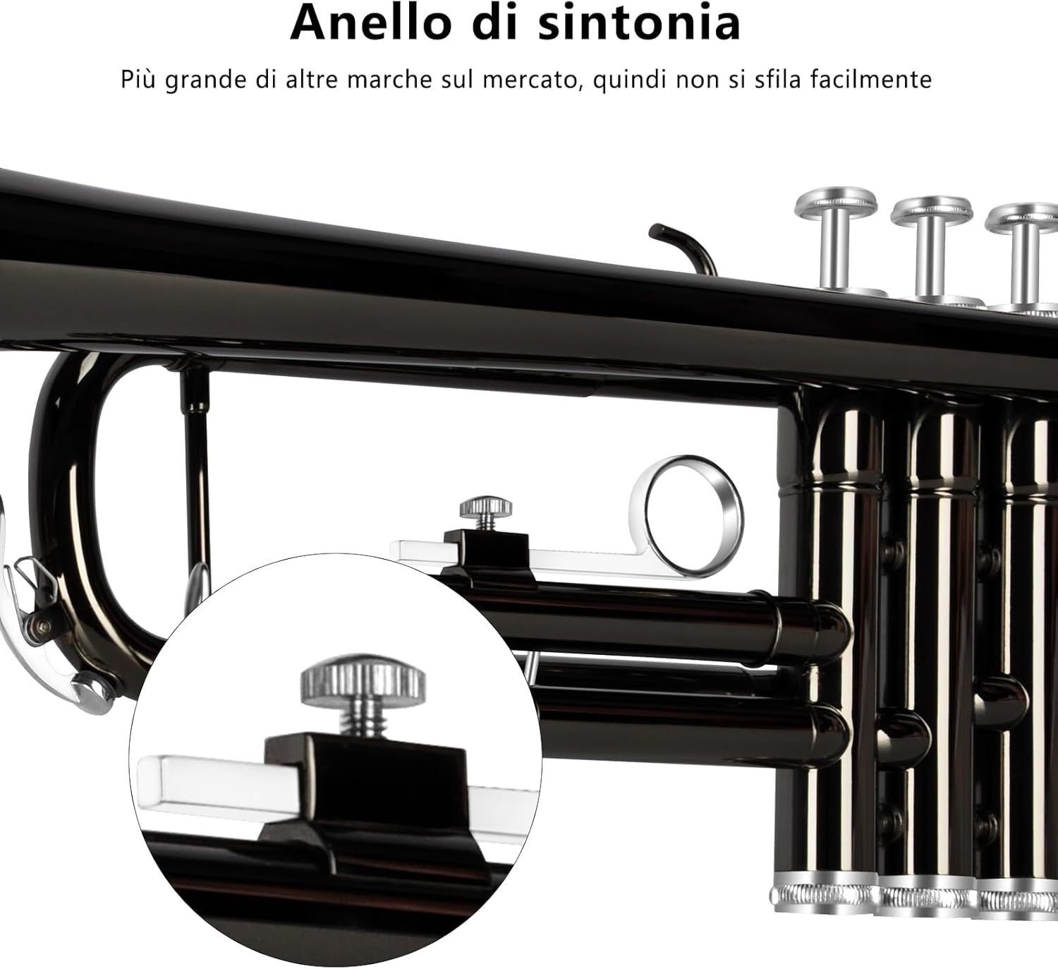 EASTROCK Standard Tromba Set Standard Bb Tromba In Ottone Con Hard Shell,Guanti,Tessuto,7C Tromba Bocchino,Trombe per Principianti,Studenti,Adulti e Artisti professionisti (Nero)