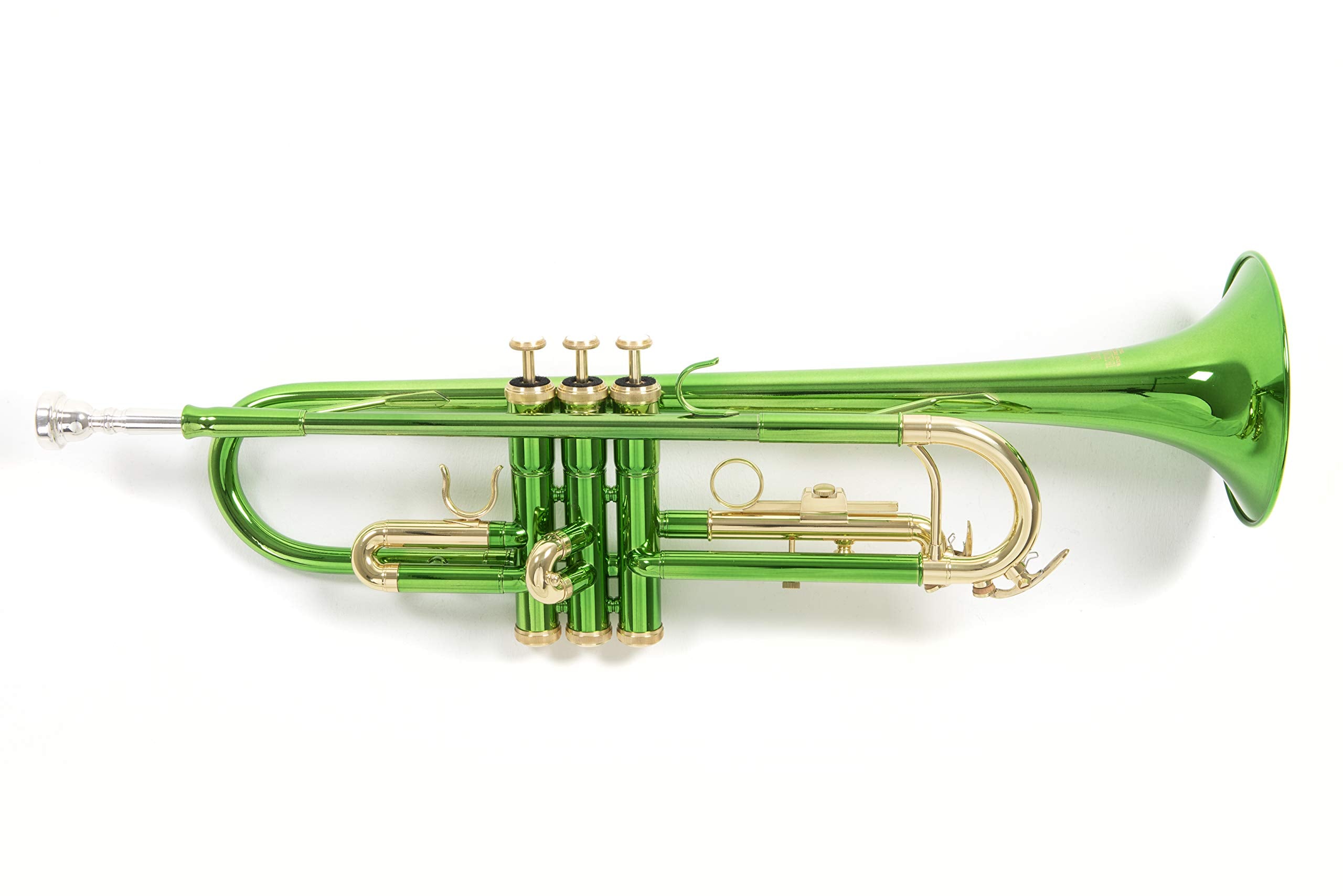 Roy Benson Bb-Trumpet TR-101 (progettato professionalmente con alesaggio ML, con leadpipe in ottone dorato, custodia rettangolare leggera inclusa, con set di zaini)
