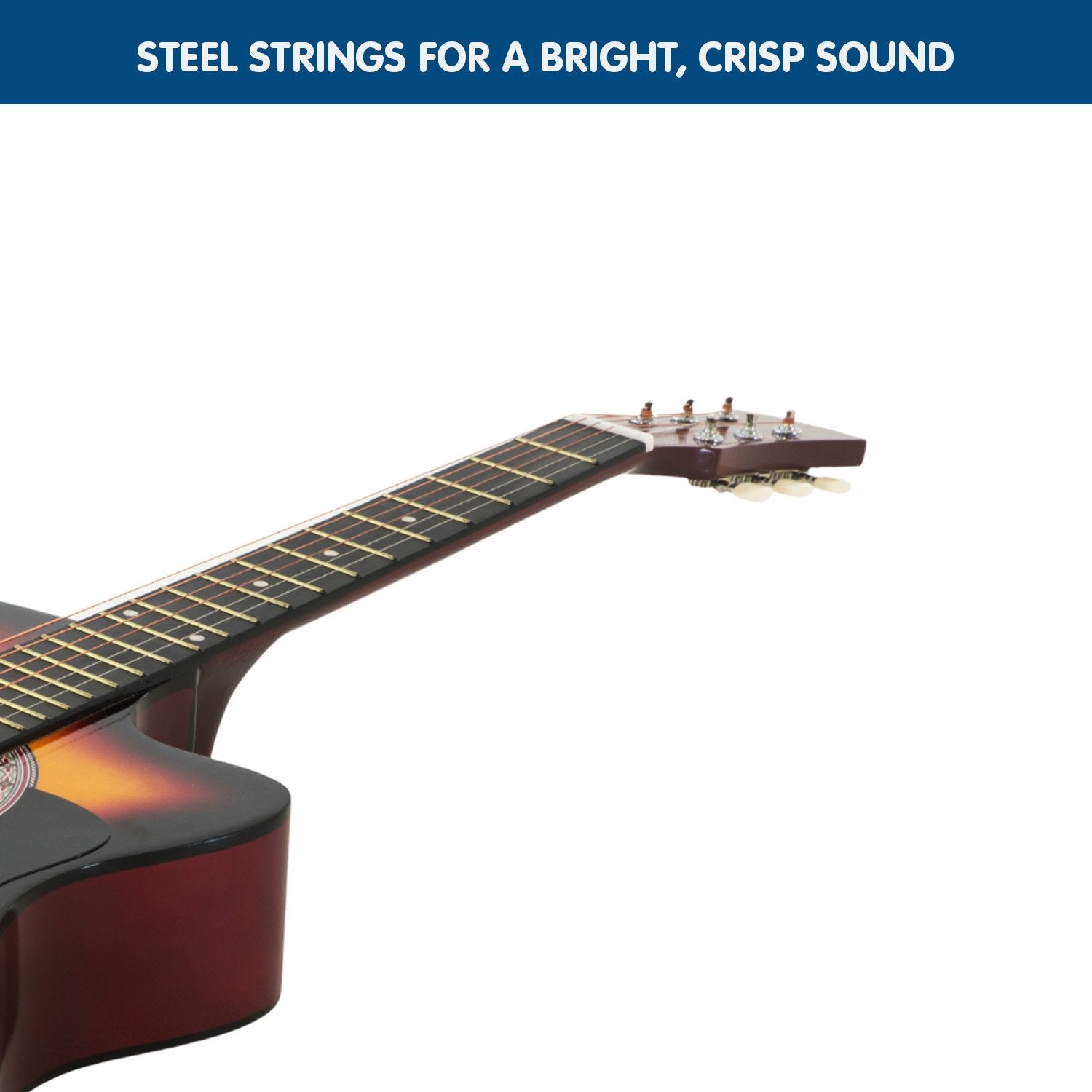NNEDPE 38in Pro Cutaway Acoustic Guitar with Carry Bag - Sun Burst