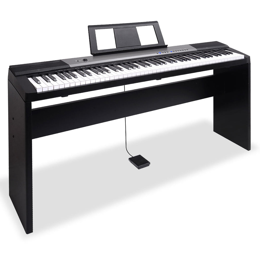 NNEDPE Karrera 88 Keys Electronic Keyboard Piano with Stand Black