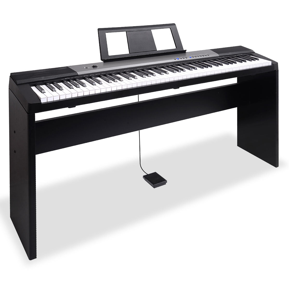 NNEDPE Karrera 88 Keys Electronic Keyboard Piano with Stand Black