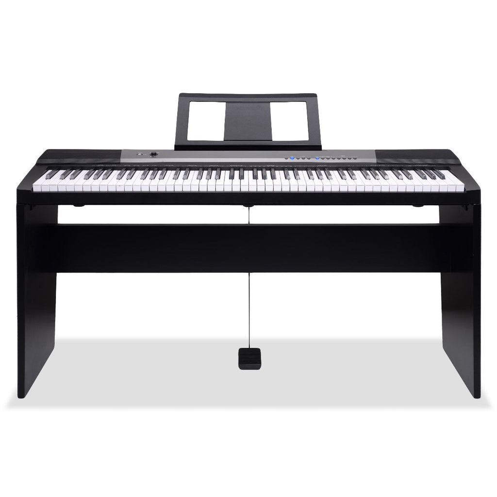 NNEDPE Karrera 88 Keys Electronic Keyboard Piano with Stand Black