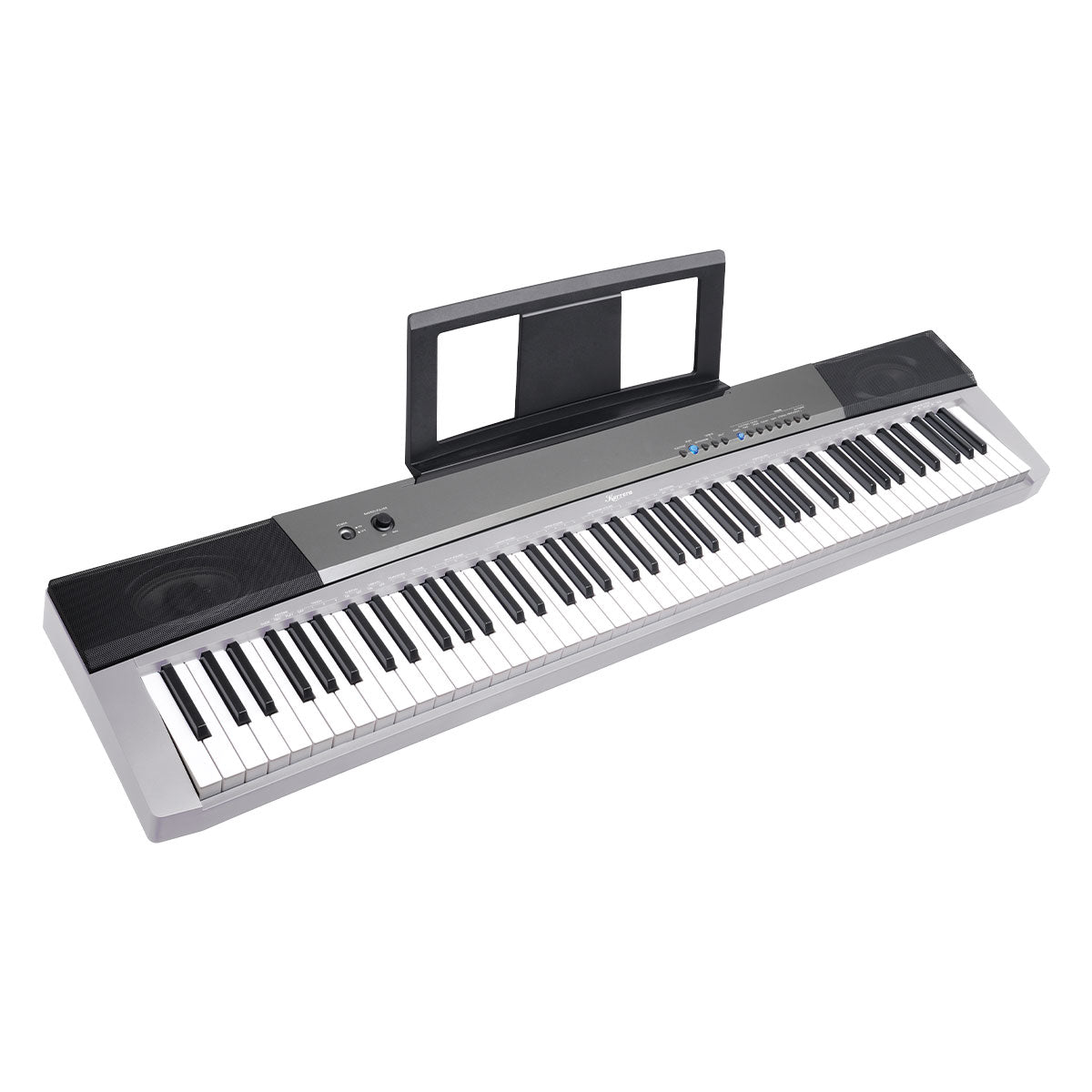 NNEDPE Karrera 88 Keys Electronic Keyboard Piano with Stand Silver