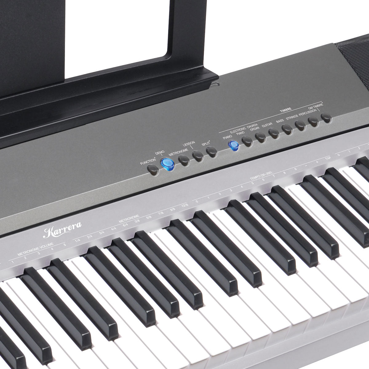 NNEDPE Karrera 88 Keys Electronic Keyboard Piano with Stand Silver