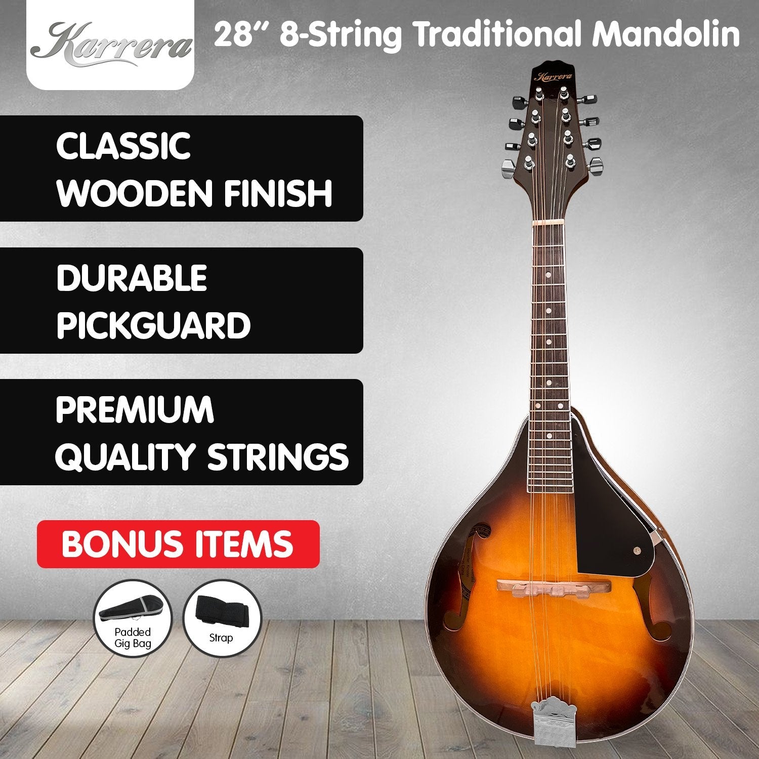 NNEDPE Traditional Mandolin Guitar - Sunburst
