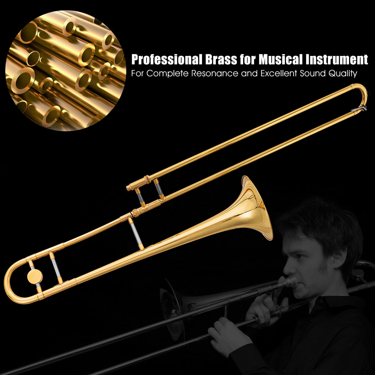 NNECW Portable Gold Brass Made Musical Instrument For Kids